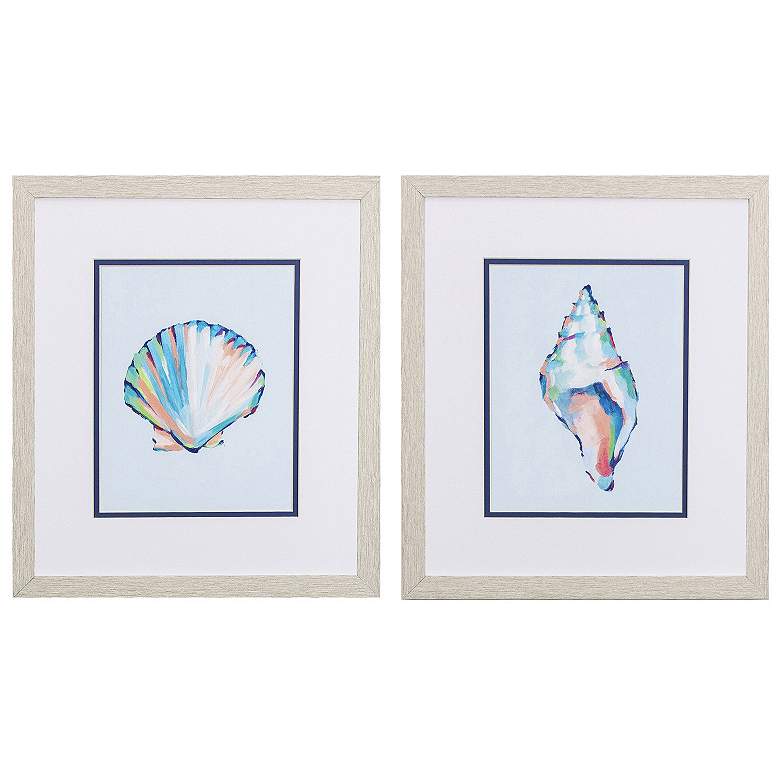 Image 1 Pop Shell Study B 14"W x 16"H Framed Art Set of 2