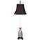 Popham Pineapple Pewter Buffet Table Lamp with Black Shade