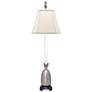 Popham Pineapple Pewter Buffet Table Lamp with Off-White Shade