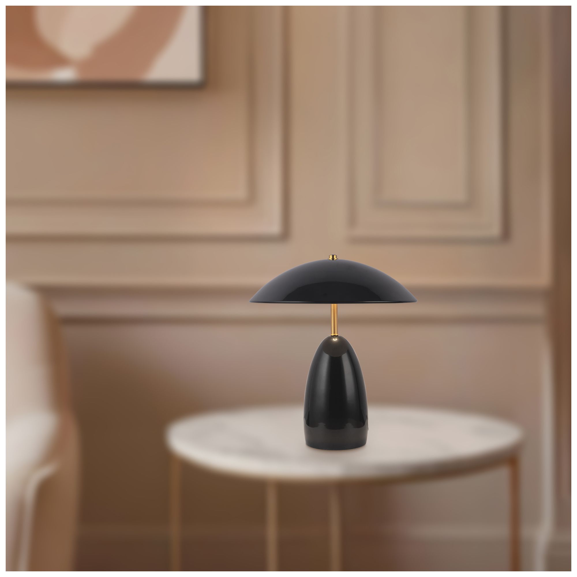 Image 7 Poppy 12-in Black dimmable LED Table Lamp more views