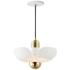 Poppy 12" Pendant - White/Satin Brass