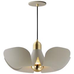 Poppy 18" Pendant - Silver Gold/Satin Brass