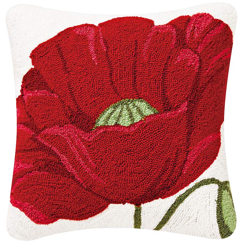 Image 1 Poppy 18 inch Square Floral Throw Pillow