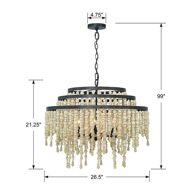 Image 7 Poppy 6 Light Forged Bronze Chandelier more views