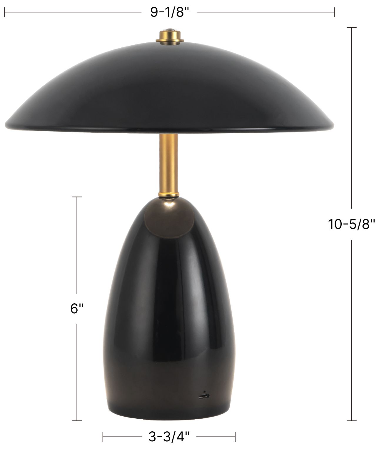 Poppy 9-in Black dimmable LED Table Lamp