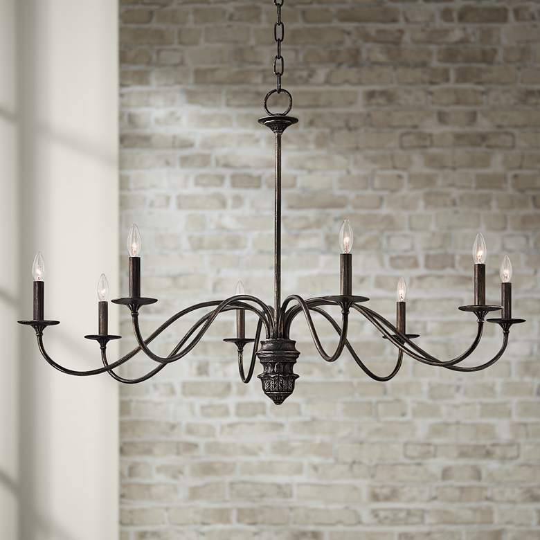 Image 1 Poppy Hill 45" Wide Pompeii Silver 8-Light Iron Chandelier