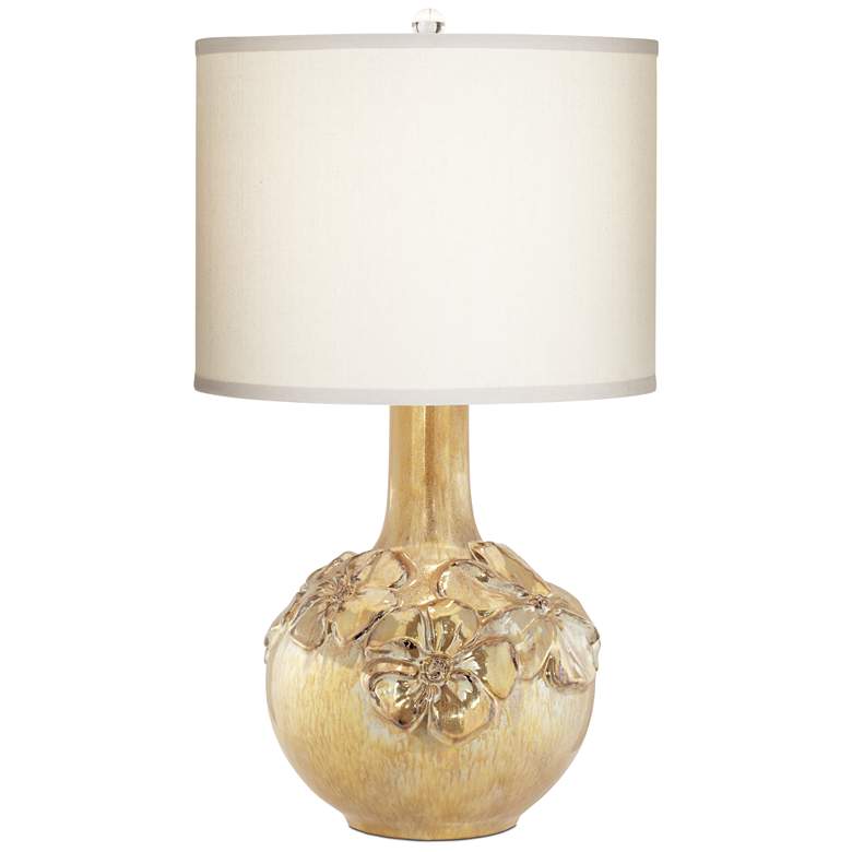 Image 1 Poppy Multi-Tone Gold Floral Vase Table Lamp
