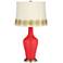 Poppy Red Anya Table Lamp with Flower Applique Trim