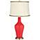 Poppy Red Anya Table Lamp with Twist Trim