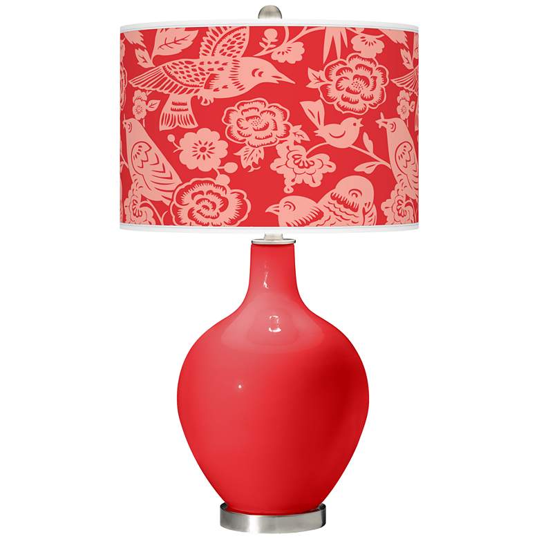 Image 1 Poppy Red Aviary Ovo Table Lamp