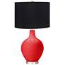 Poppy Red Black Shade Ovo Table Lamp