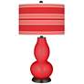 Poppy Red Bold Stripe Double Gourd Table Lamp