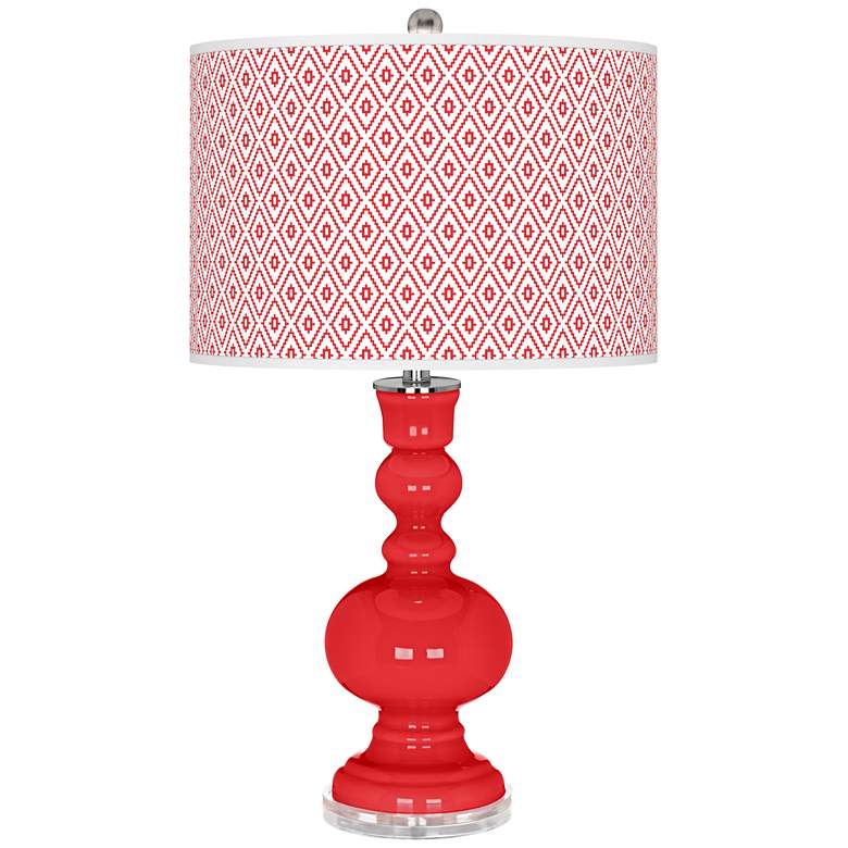 Image 1 Poppy Red Diamonds Apothecary Table Lamp