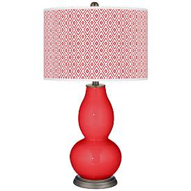 Image1 of Poppy Red Diamonds Double Gourd Table Lamp