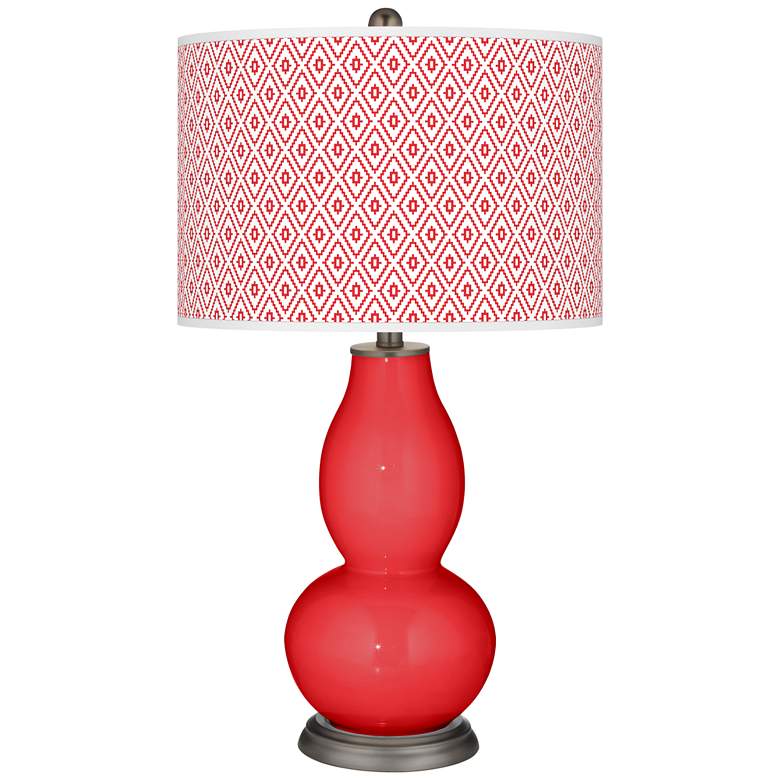 Image 1 Poppy Red Diamonds Double Gourd Table Lamp