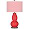 Poppy Red Diamonds Double Gourd Table Lamp