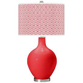 Image1 of Poppy Red Diamonds Ovo Table Lamp
