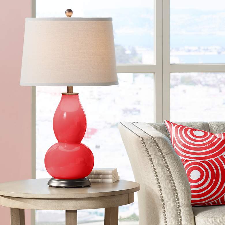 Image 1 Poppy Red Double Gourd Table Lamp