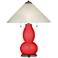 Poppy Red Fulton Table Lamp with Fluted Glass Shade