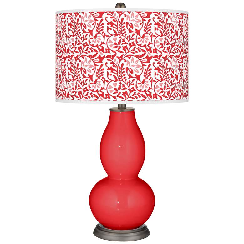Image 1 Poppy Red Gardenia Double Gourd Table Lamp