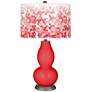 Poppy Red Mosaic Giclee Double Gourd Table Lamp
