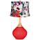 Poppy Red Multi-Color Flowers Wexler Table Lamp