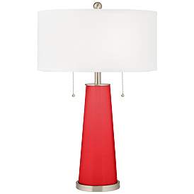 Image1 of Poppy Red Peggy Glass Table Lamp