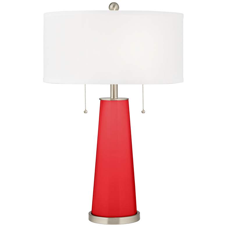 Image 1 Poppy Red Peggy Glass Table Lamp