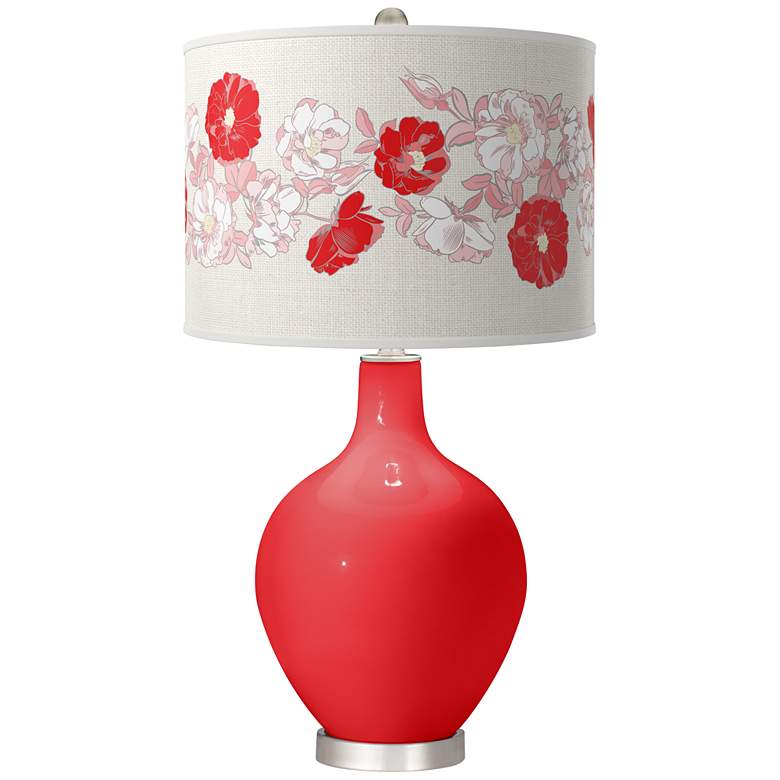 Image 1 Poppy Red Rose Bouquet Ovo Table Lamp