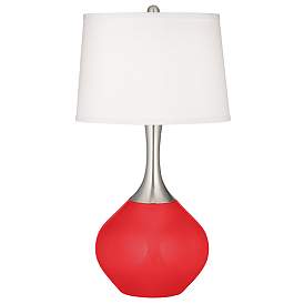 Image2 of Poppy Red Spencer Table Lamp with Dimmer