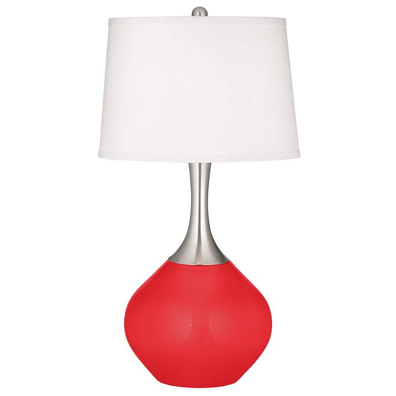Image 2 Poppy Red Spencer Table Lamp with Dimmer