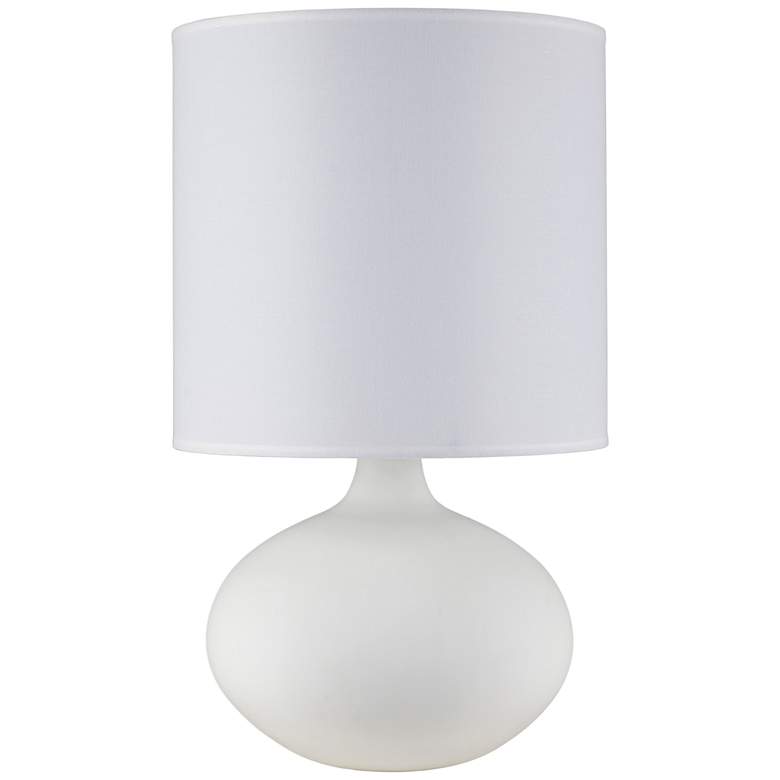 Image 1 Pops Bisque Ceramic Accent Table Lamp with White Linen Shade