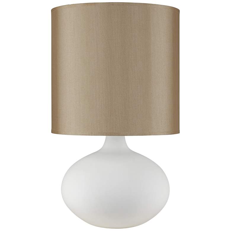 Image 1 Pops Bisque Ceramic Table Lamp with Croissant Silk Shade