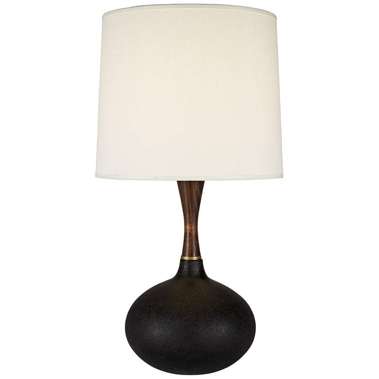 Pops Deluxe Cast Iron Ceramic Table Lamp with Ivory Shade