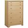 Popular Collection Natural Maple 5-Drawer Chest