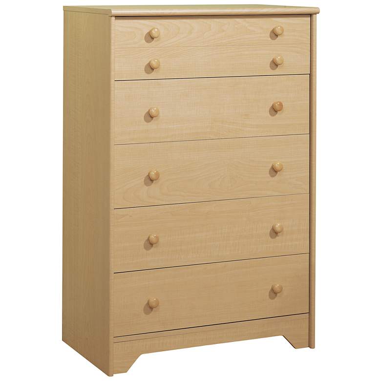 Image 1 Popular Collection Natural Maple 5-Drawer Chest