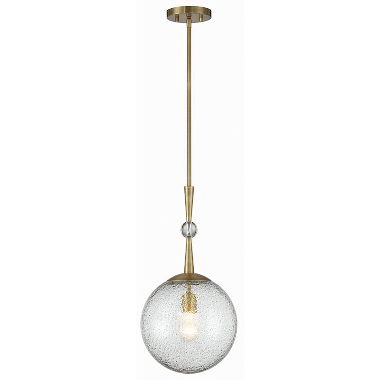 Image 2 Populuxe 11" Wide Oxidized Aged Brass Globe Mini Pendant
