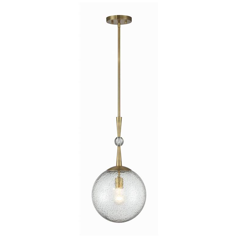 Image 3 Populuxe 11" Wide Oxidized Aged Brass Globe Mini Pendant more views