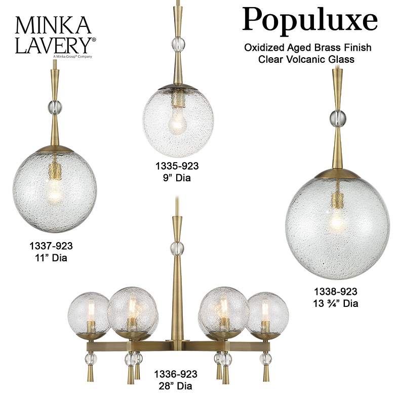 Image 6 Populuxe 11" Wide Oxidized Aged Brass Globe Mini Pendant more views