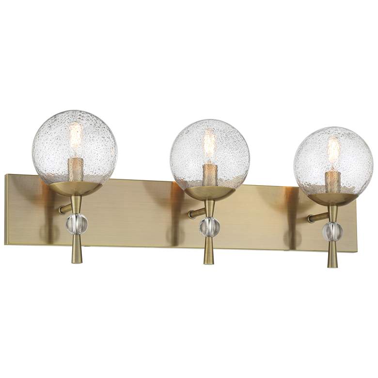 Image 2 Populuxe 28"W Oxidized Aged Brass 3-Light Vanity Bath Light