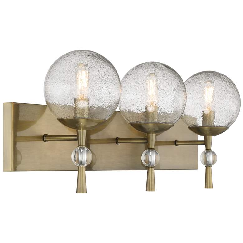 Image 6 Populuxe 28"W Oxidized Aged Brass 3-Light Vanity Bath Light more views