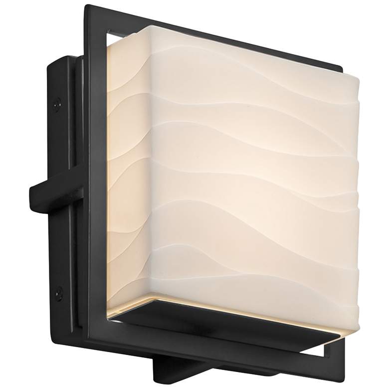 Image 1 Porcelain Avalon 6 1/2"H Matte Black LED Outdoor Wall Light