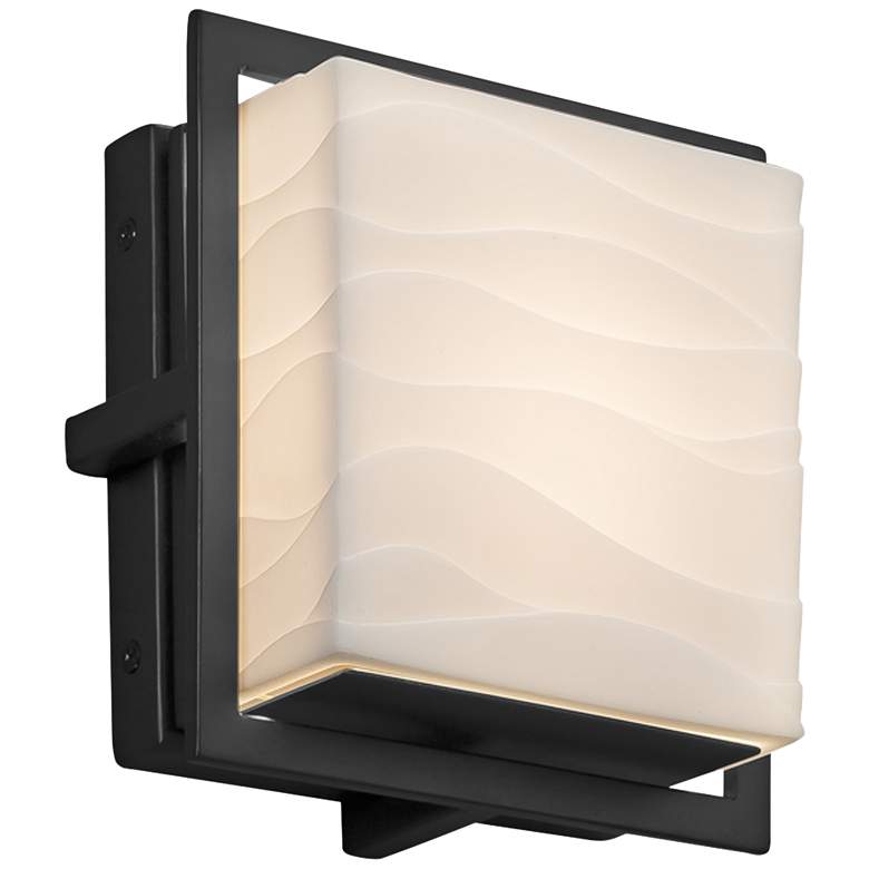 Image 1 Porcelain Avalon 6 1/2 inchH Matte Black LED Outdoor Wall Light