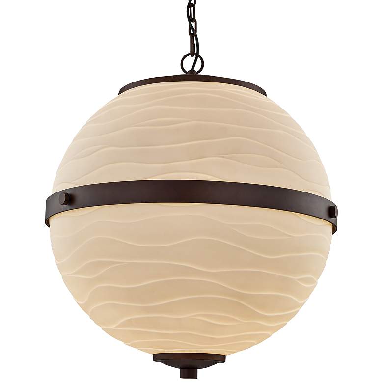 Image 1 Porcelain Imperial 25"W Bronze Faux Porcelain Pendant Light