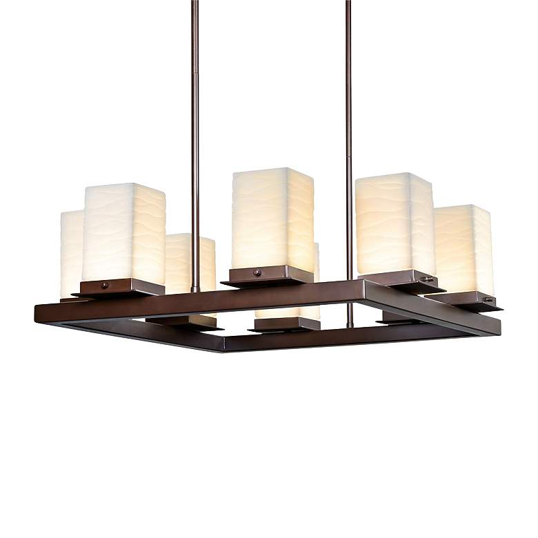 Image 1 Porcelain Laguna 25"W Bronze 8-Light LED Outdoor Chandelier