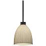 2_Porcelina 18"W Matte Black Impala Tapered Cylinder Curved Pendant