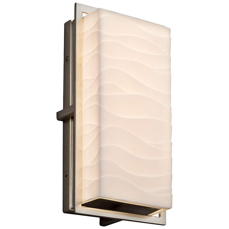 Image 1 Porcelina Avalon 12" High Brushed Nickel LED Outdoor Wall Light