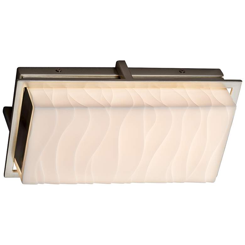 Image 3 Porcelina Avalon 12" High Brushed Nickel LED Outdoor Wall Light more views