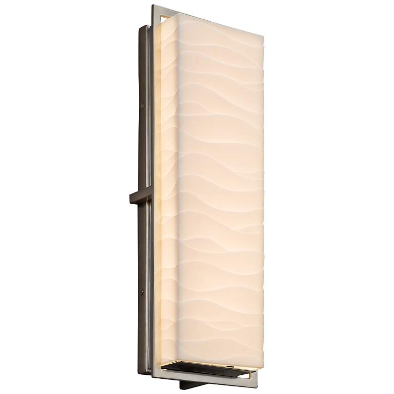 Image 1 Porcelina Avalon 18" High Brushed Nickel LED Outdoor Wall Light