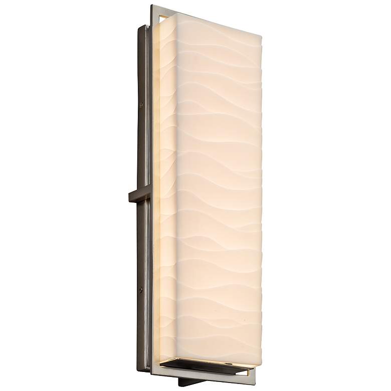 Image 1 Porcelina Avalon 18 inch High Brushed Nickel LED Outdoor Wall Light